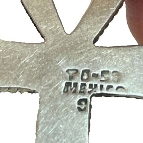 Taxco MX Silver Ankh Necklace Lapis Lazuli Cross Pendant Collar Egyptian 925 - Picture 3 of 16